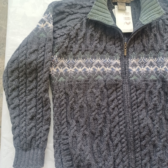 INIS CRAFTS MERINO WOOL ZIP SWEATER NWT LARGE - Picture 9 of 16